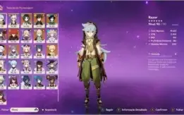 Conta genshim impact ar55- Zong, Xiao, Venti, Diluc +50 tiro