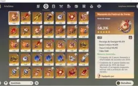 vendo conta do genshin ar55 com diversos personagens e armas
