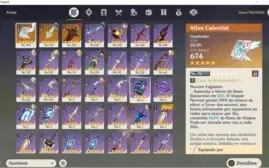 vendo conta do genshin ar55 com diversos personagens e armas