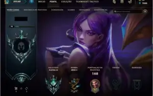 CONTA LEAGUE OF LEGENDS PLATINA 3 S9, 29 SKINS, 56 CHAMPIONS