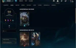 CONTA LOL OURO 2, 70 CHAMPIONS, 20 SKINS