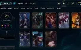CONTA LOL OURO 2, 70 CHAMPIONS, 20 SKINS
