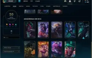 CONTA LOL OURO 2, 70 CHAMPIONS, 20 SKINS