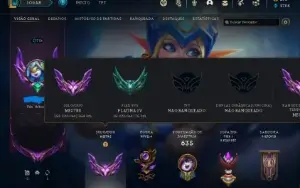 Conta lol mestre pk 500, main desde 2015, 231 skins, mmr bom