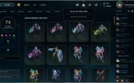 conta lol diamante 4 com 329 skins