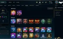 Conta league of legends Platina 4  ( 59 skins )
