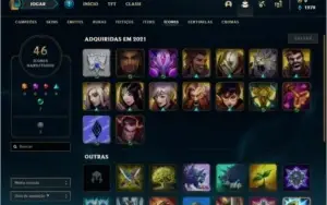 Conta platina 1 com 6 skins e 29 champs + Honra 3