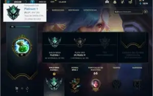 Conta platina 1 com 6 skins e 29 champs + Honra 3