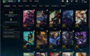Conta platina 1 com 6 skins e 29 champs + Honra 3