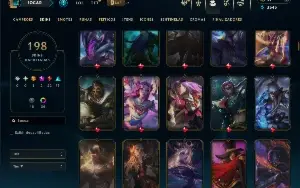 Ouro 4 com TODOS os champs e 198 Skins ( JG / MID / TOP )