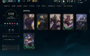 Ouro 4 com TODOS os champs e 198 Skins ( JG / MID / TOP )