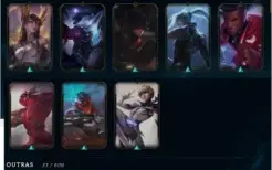 CONTA C/ 134 CHAMP + 56 SKIN + 10 GEMAS + 72 SKIN NO ESPOLIO