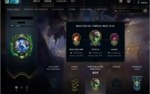 CONTA C/ 134 CHAMP + 56 SKIN + 10 GEMAS + 72 SKIN NO ESPOLIO