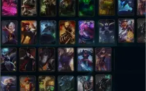 CONTA C/ 134 CHAMP + 56 SKIN + 10 GEMAS + 72 SKIN NO ESPOLIO