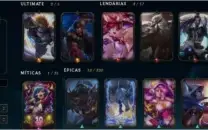 CONTA C/ 134 CHAMP + 56 SKIN + 10 GEMAS + 72 SKIN NO ESPOLIO