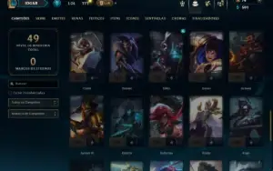 Platina 3 com 55 Champs e 14 Skins