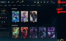 Conta LoL Nível 388, Solo duo Mestre 150 pdls, 132 skins.