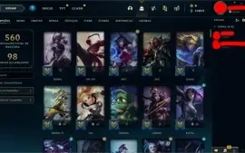 Conta LoL Nível 388, Solo duo Mestre 150 pdls, 132 skins.