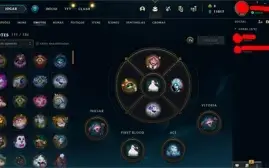 Conta LoL Nível 388, Solo duo Mestre 150 pdls, 132 skins.