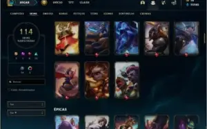Conta prata 4 com TODOS os champs e 114 skins (3 ultimates)