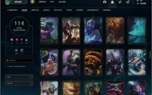 Conta prata 4 com TODOS os champs e 114 skins (3 ultimates)