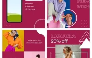 Pack pra Loja com 12 Artes Editáveis Canva