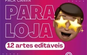 Pack pra Loja com 12 Artes Editáveis Canva