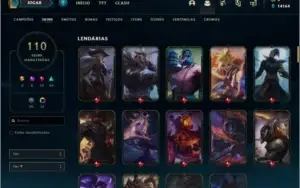 Conta platina 4 com 110 skins (6 delas edição prestigio)