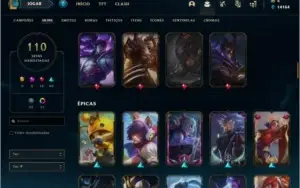 Conta platina 4 com 110 skins (6 delas edição prestigio)