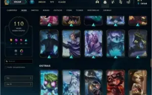 Conta platina 4 com 110 skins (6 delas edição prestigio)