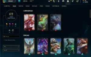 Conta Unranked com 80 Champs e 62 Skins