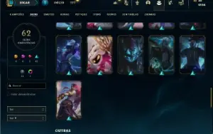 Conta Unranked com 80 Champs e 62 Skins
