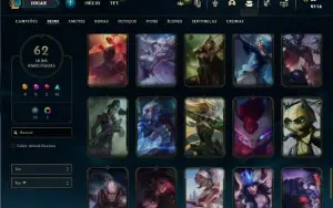 Conta Unranked com 80 Champs e 62 Skins