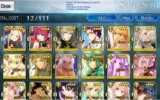 Conta Fate/Grande Order NA LVL 137 12SSR + 28SR
