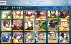 Conta Fate/Grande Order NA LVL 137 12SSR + 28SR