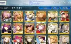 Conta Fate/Grande Order NA LVL 137 12SSR + 28SR