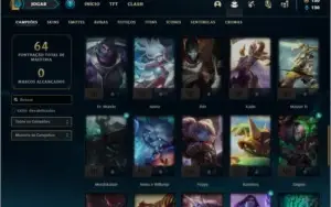 Conta platina 4 / ouro 2 com 7 skins e 46 champs ( 660 RP )