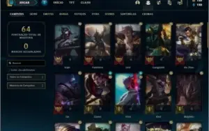 Conta platina 4 / ouro 2 com 7 skins e 46 champs ( 660 RP )