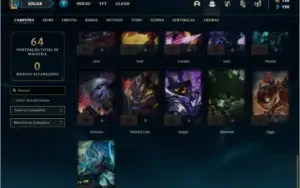 Conta platina 4 / ouro 2 com 7 skins e 46 champs ( 660 RP )