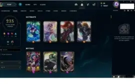 conta platina 1 com 235 skins