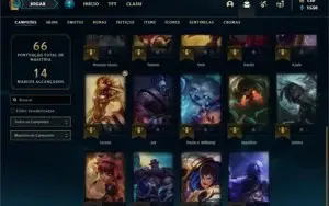 Conta platina 1 com 24 Champs e 9 Skins + 7 Espolios