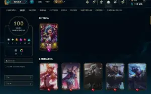 Bronze 3 com TODOS os Champs e 100 Skins ( Nivel 504 )