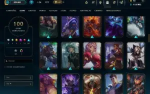 Bronze 3 com TODOS os Champs e 100 Skins ( Nivel 504 )
