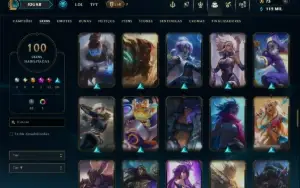 Bronze 3 com TODOS os Champs e 100 Skins ( Nivel 504 )