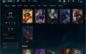 Conta ouro 1 com 130 champs e 89 skins