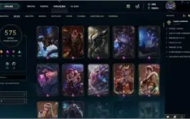 Conta LOL 575 skins todos os campeões.