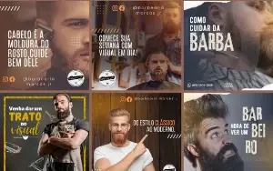 Pack Artes Canva Barbearia 100 Temas Editáveis de Barbearias
