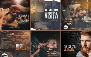 Pack Artes Canva Barbearia 100 Temas Editáveis de Barbearias
