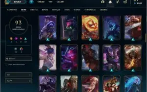 Conta prata 3 com 100 champs e 93 skins (400k de Yasuo)