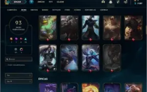 Conta prata 3 com 100 champs e 93 skins (400k de Yasuo)